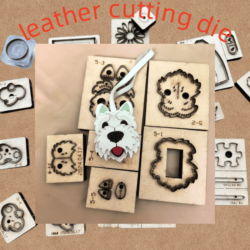 Dog Raincoat - Houten snijmal, schattige Westie puppy lederen